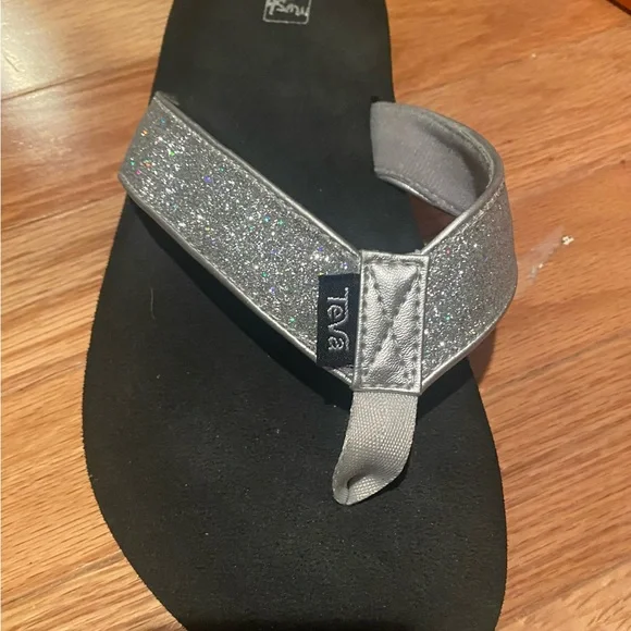 Teva Silver and Black Sandals with Glittery Straps - Picture 2 of 3